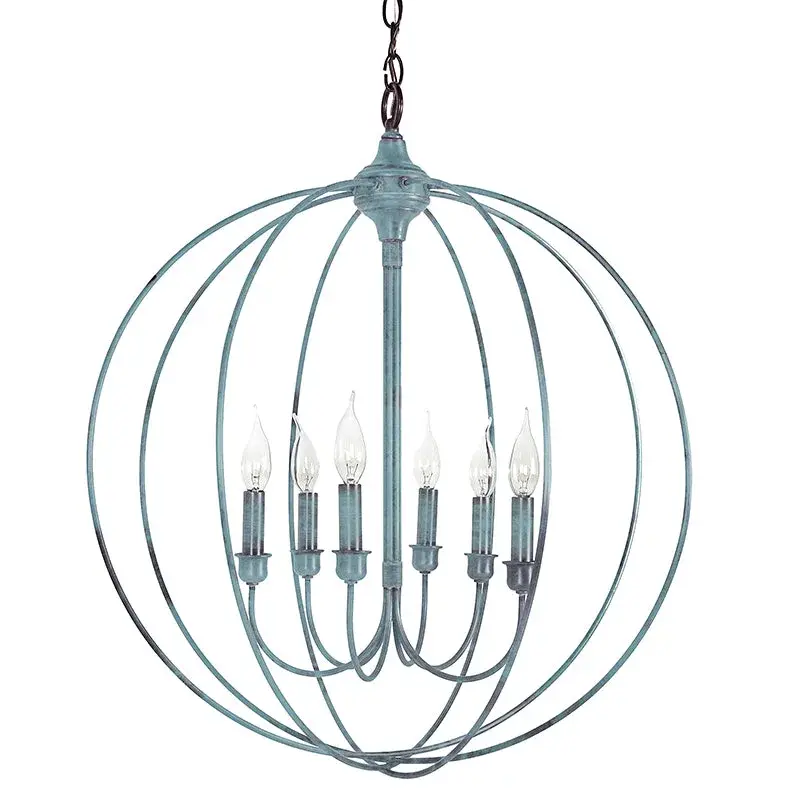 Six Light Hanging Lantern 60.00W/B/Candelabra - Image 5