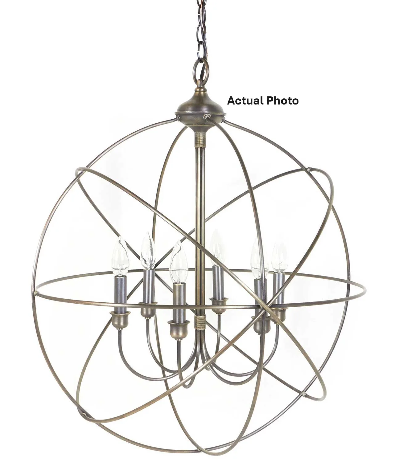 Six Light Hanging Lantern 60.00W/B/Candelabra