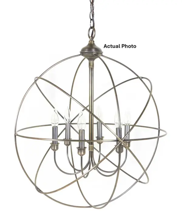 Six Light Hanging Lantern 60.00W/B/Candelabra - Image 1