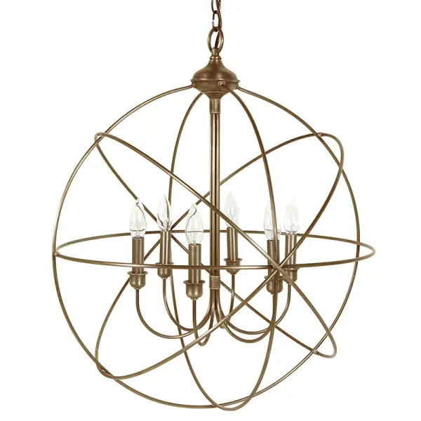 Six Light Hanging Lantern 60.00W/B/Candelabra - Image 3