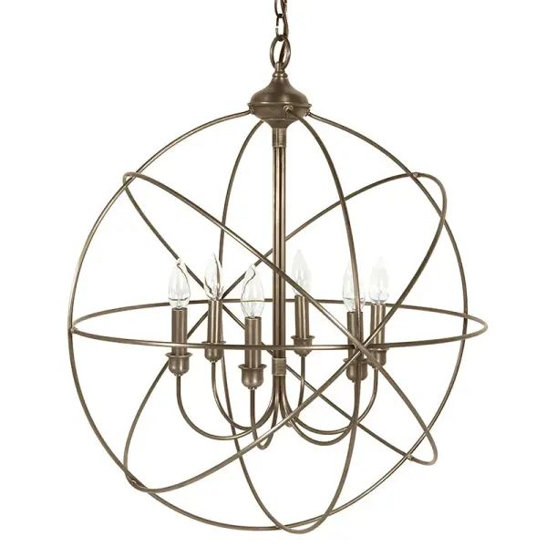 Six Light Hanging Lantern 60.00W/B/Candelabra - Image 4