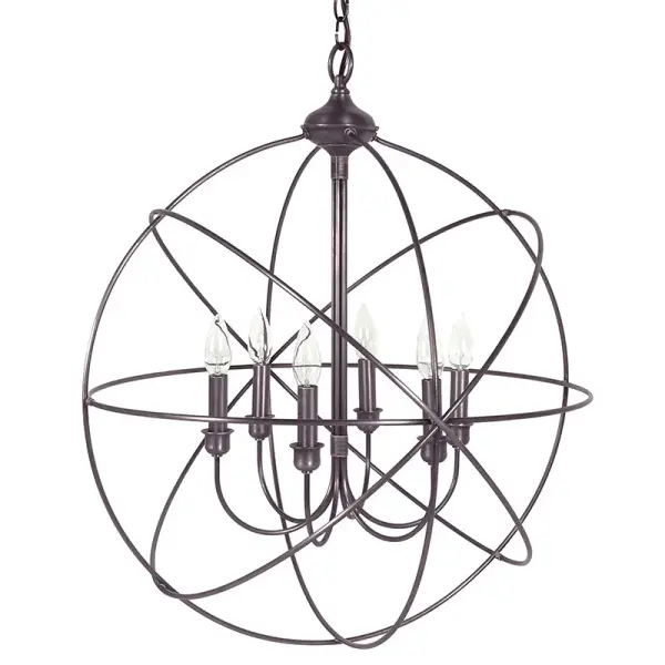 Six Light Hanging Lantern 60.00W/B/Candelabra - Image 5