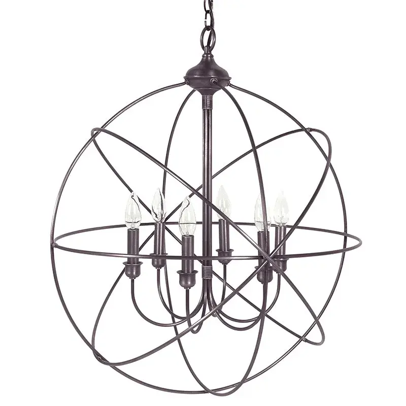 Six Light Hanging Lantern 60.00W/B/Candelabra - Image 5