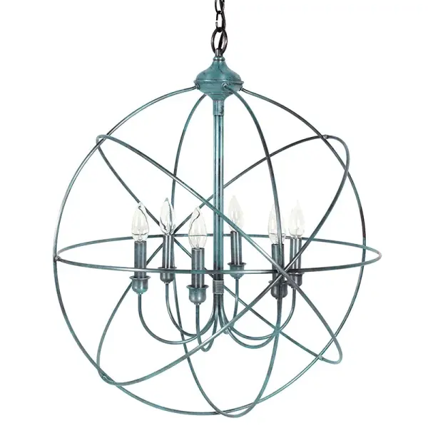 Six Light Hanging Lantern 60.00W/B/Candelabra - Image 6