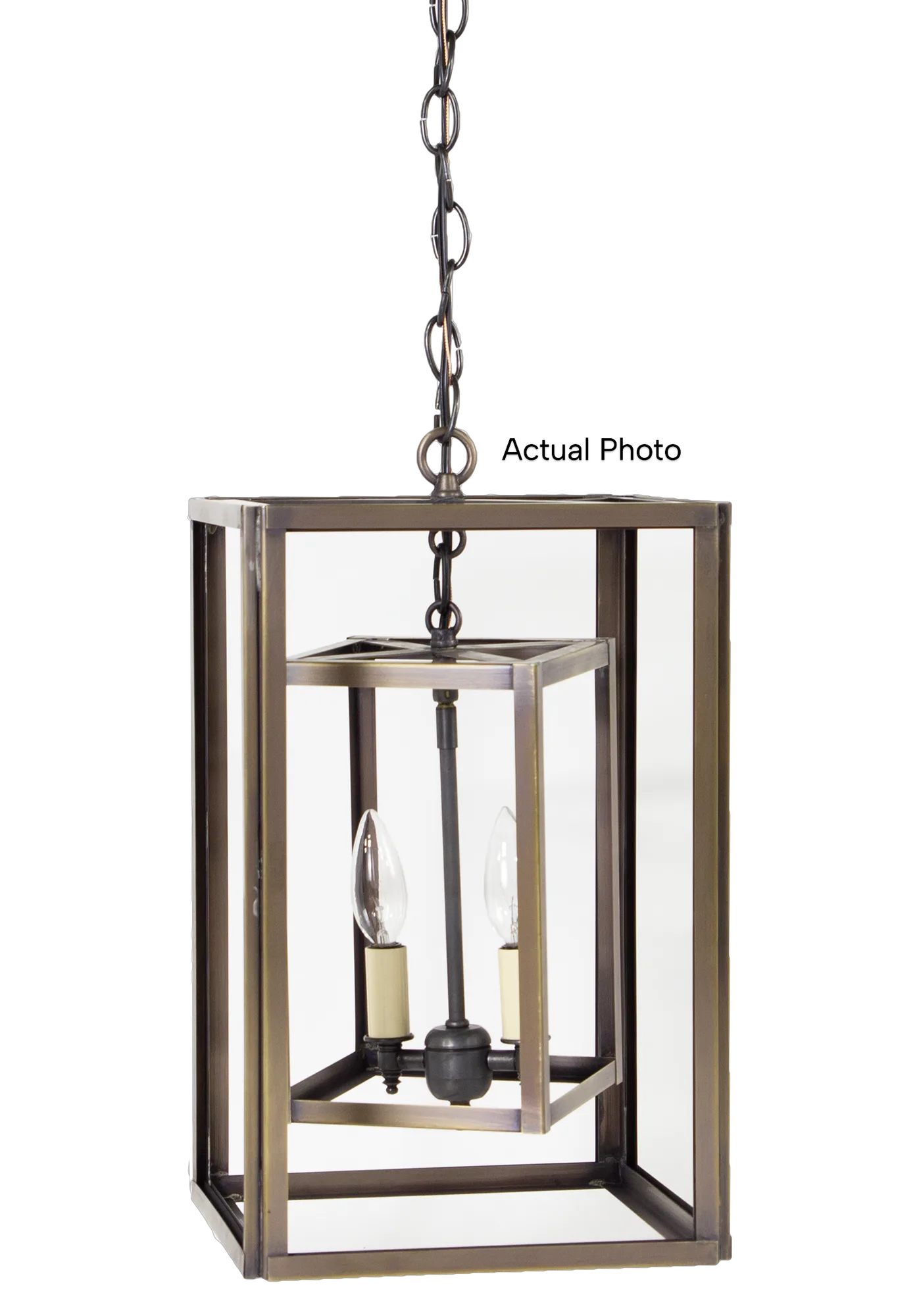 Two Light Hanging Lantern 60.00W/B/Candelabra