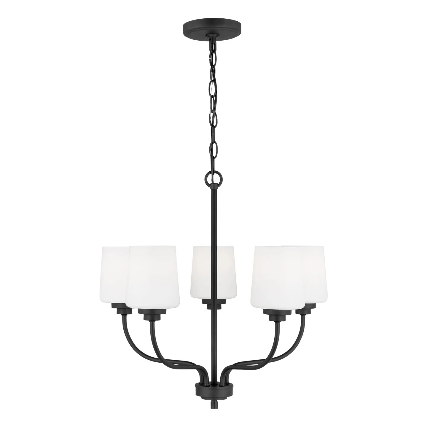Windom Five Light Chandelier in Midnight Black