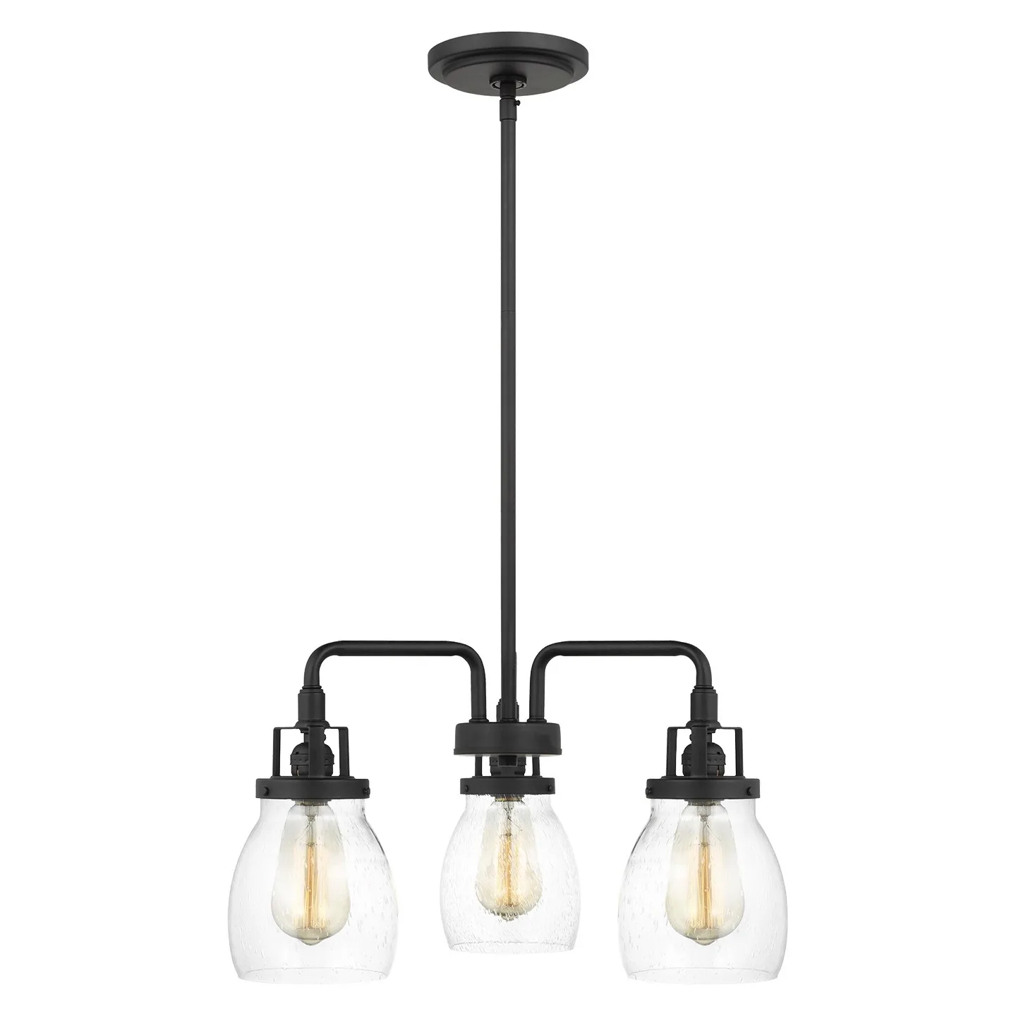 Belton Three Light Chandelier in Midnight Black