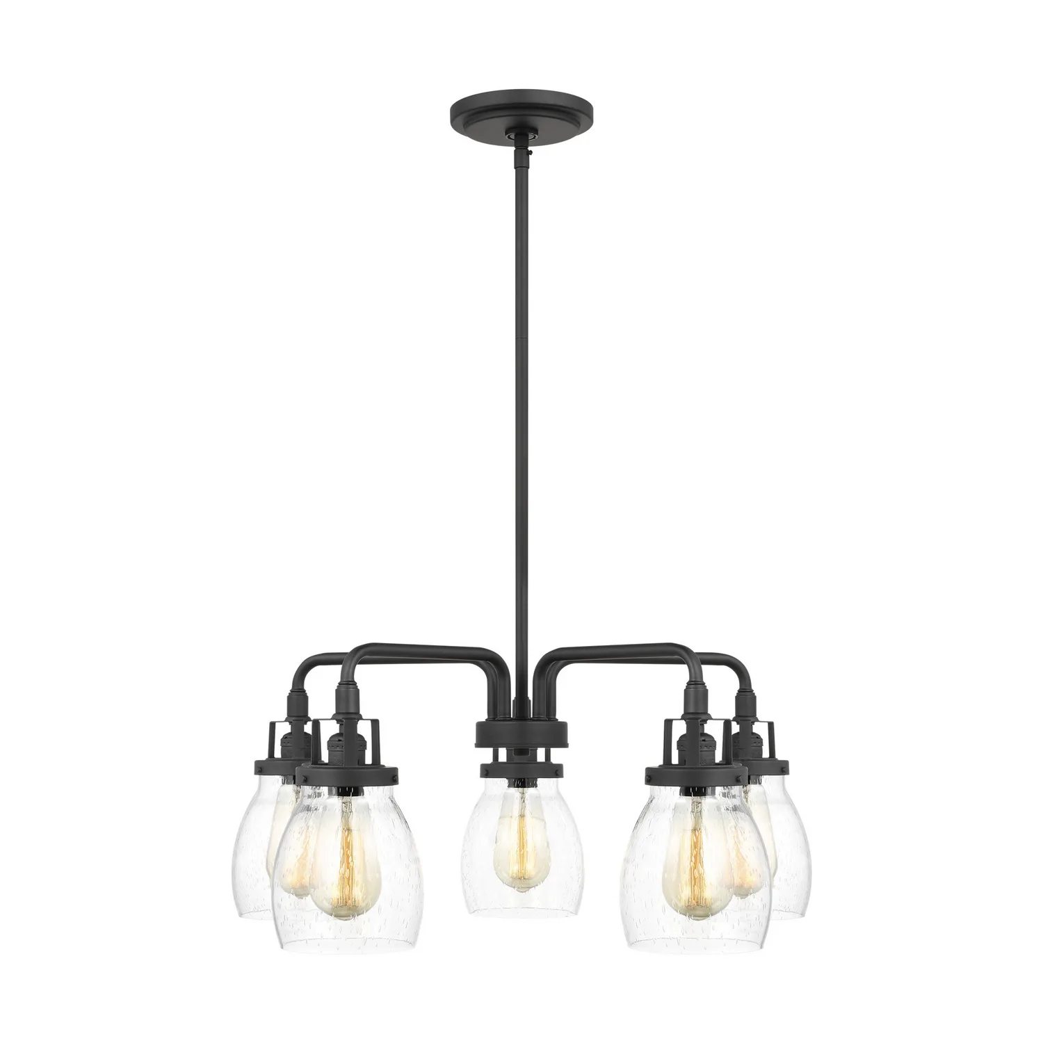 Belton Five Light Chandelier in Midnight Black