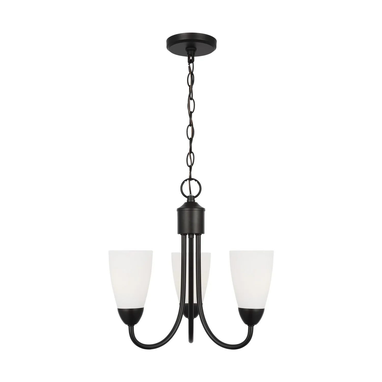 Seville Three Light Chandelier in Midnight Black