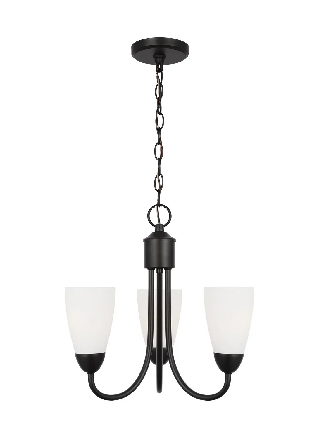 Seville Three Light Chandelier in Midnight Black