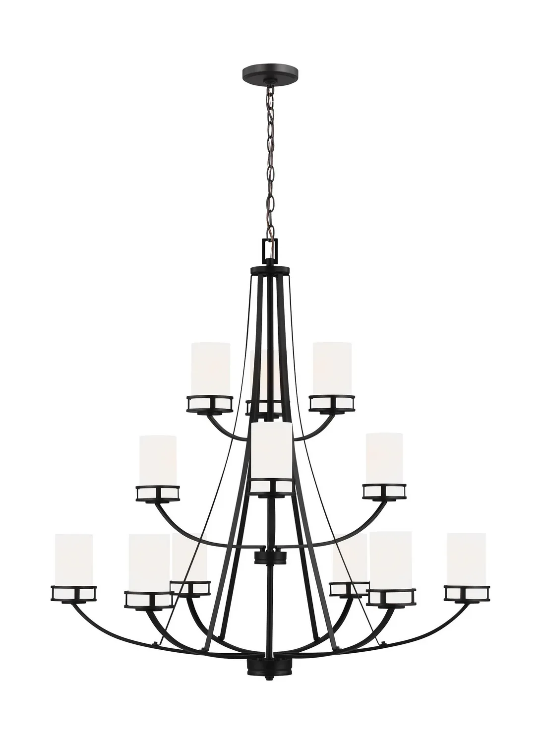 Robie 12 Light Chandelier in Midnight Black