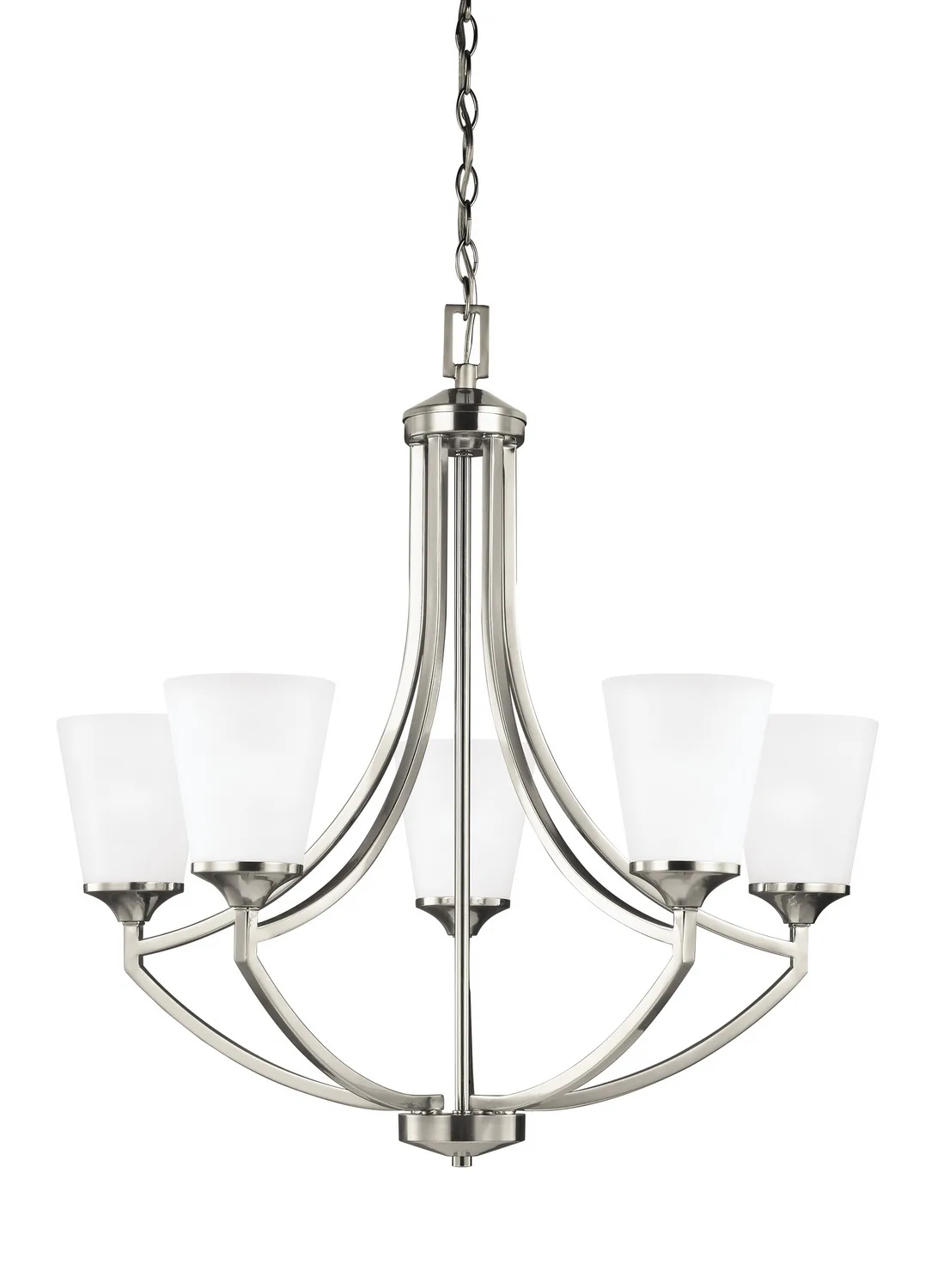 Hanford Five Light Chandelier in Brushed Nickel