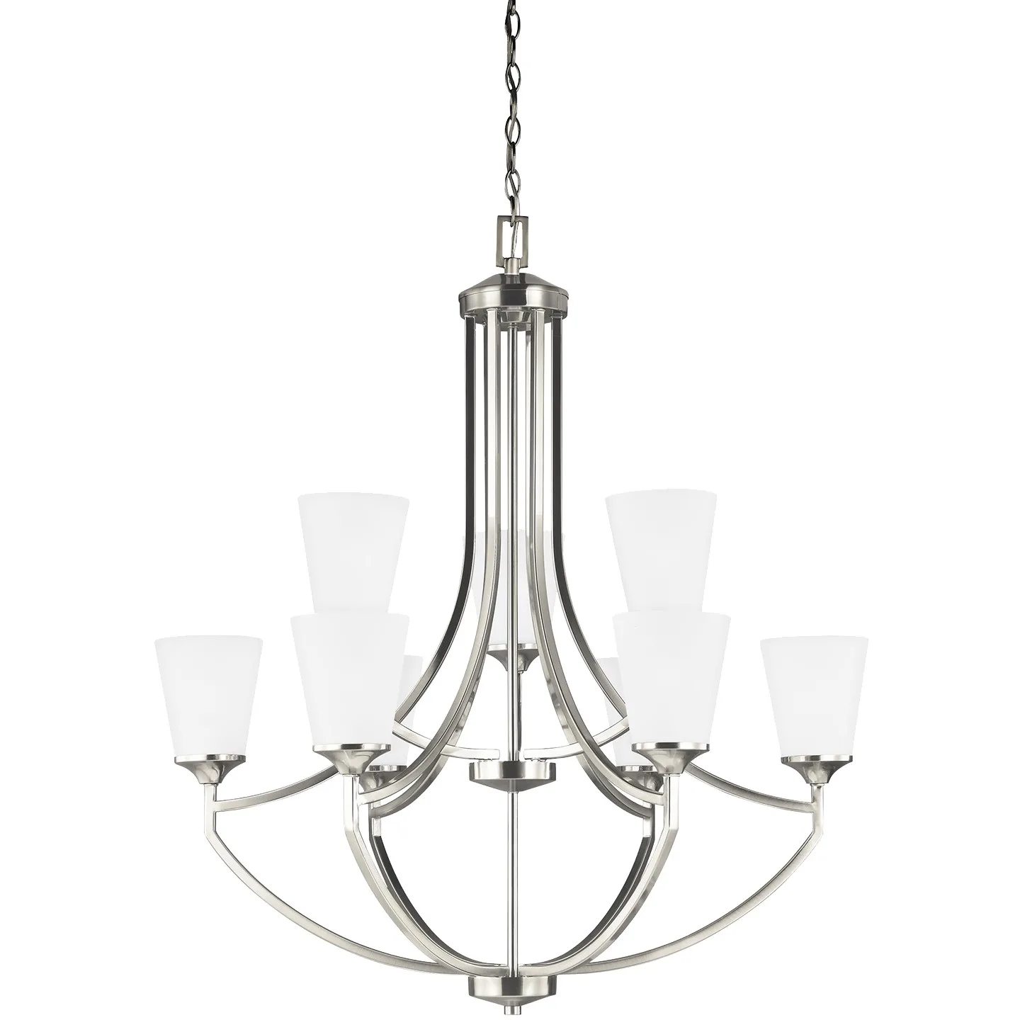 Hanford 9-Light Chandelier in Brushed Nickel