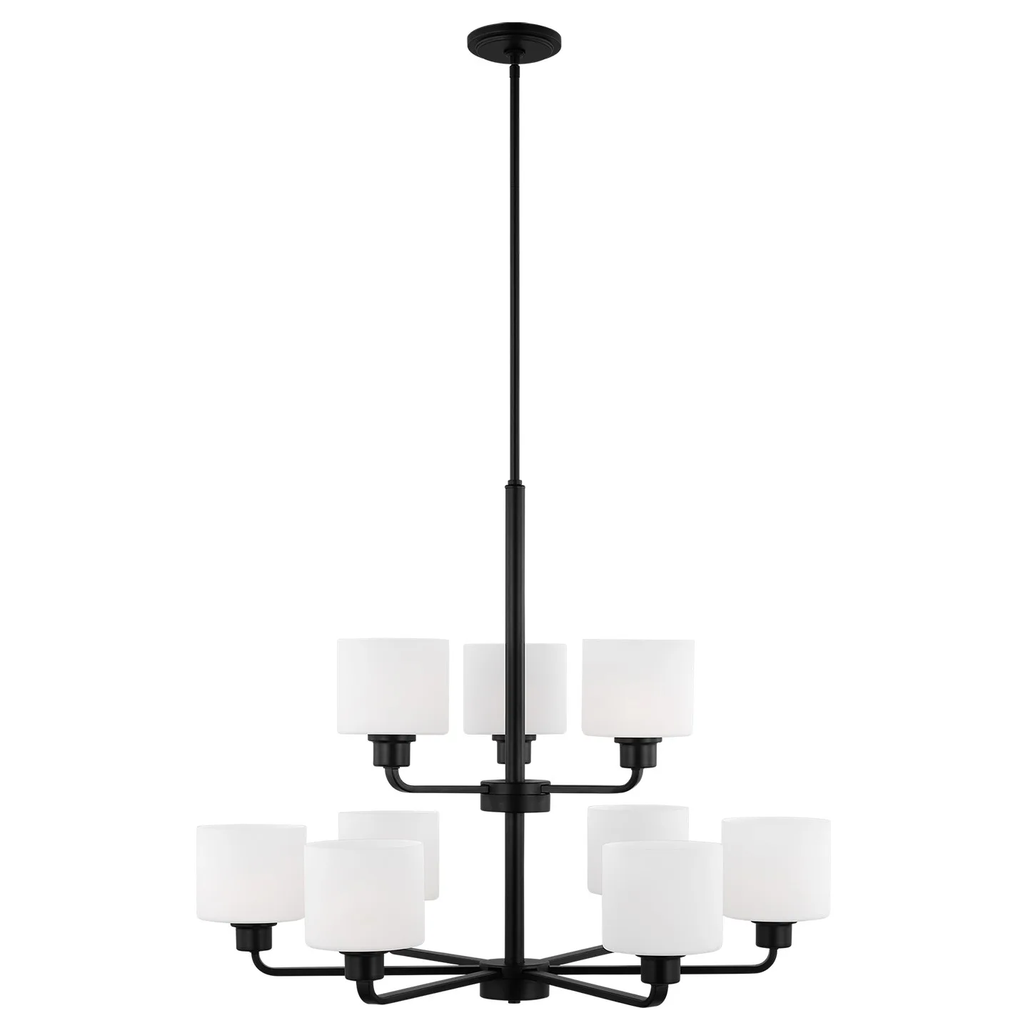 Canfield Nine Light Chandelier in Midnight Black