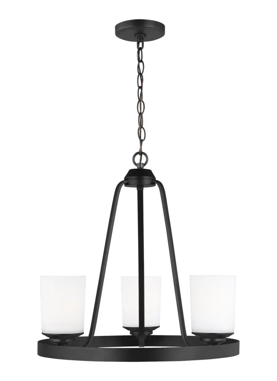 Kemal 3-Light Chandelier in Midnight Black