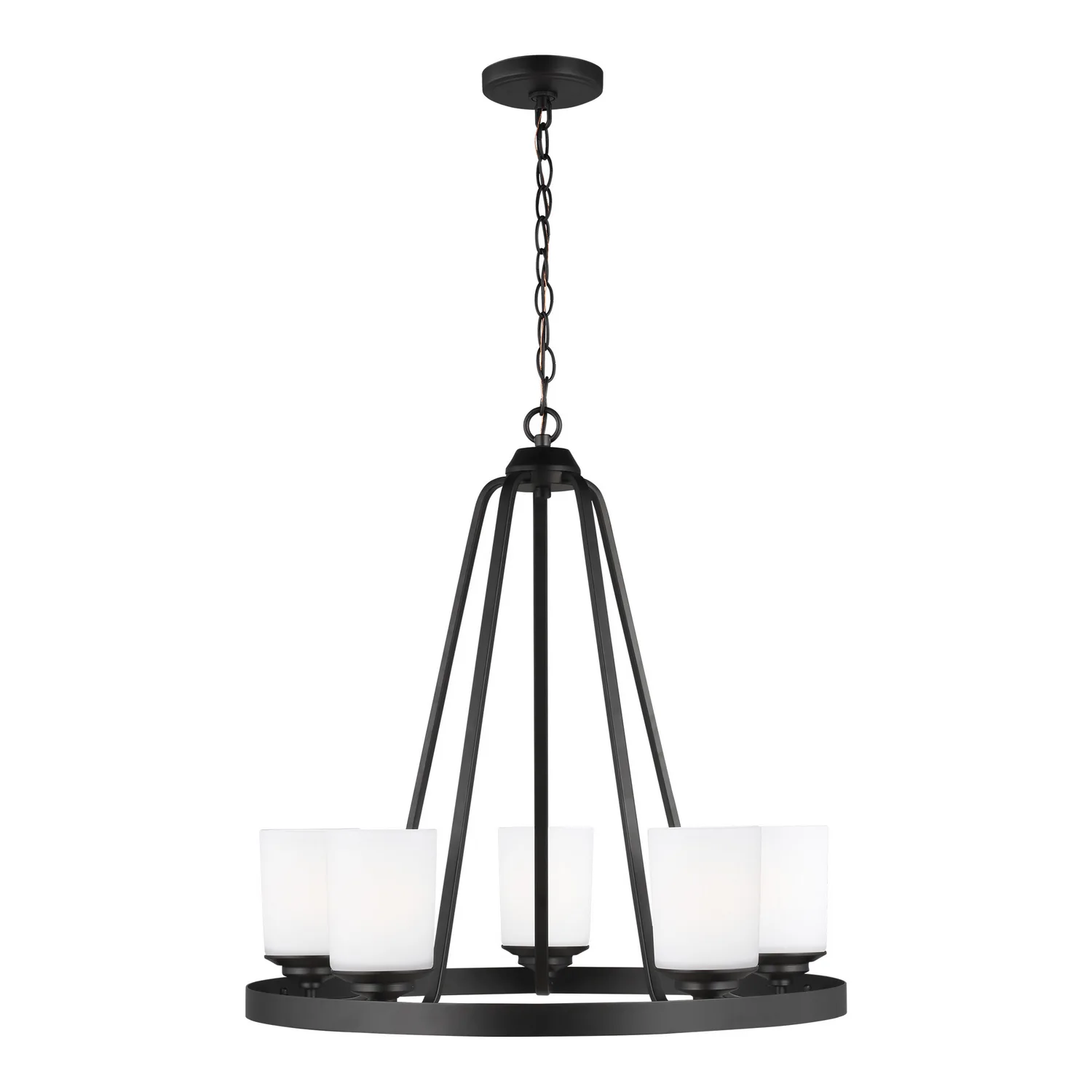 Kemal Five Light Chandelier in Midnight Black