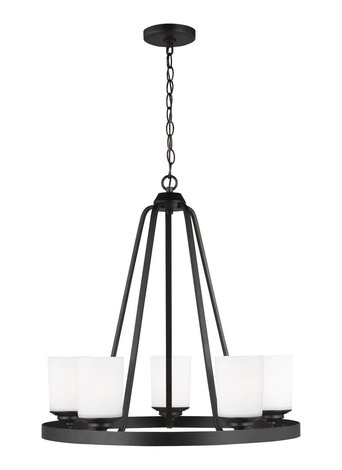 Kemal Five Light Chandelier in Midnight Black