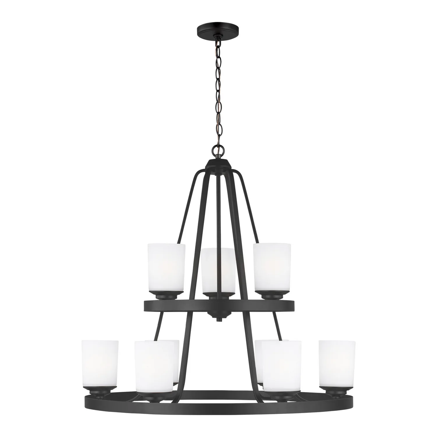 Kemal 9-Light Chandelier in Midnight Black