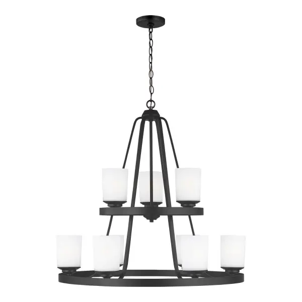 Kemal 9-Light Chandelier in Midnight Black