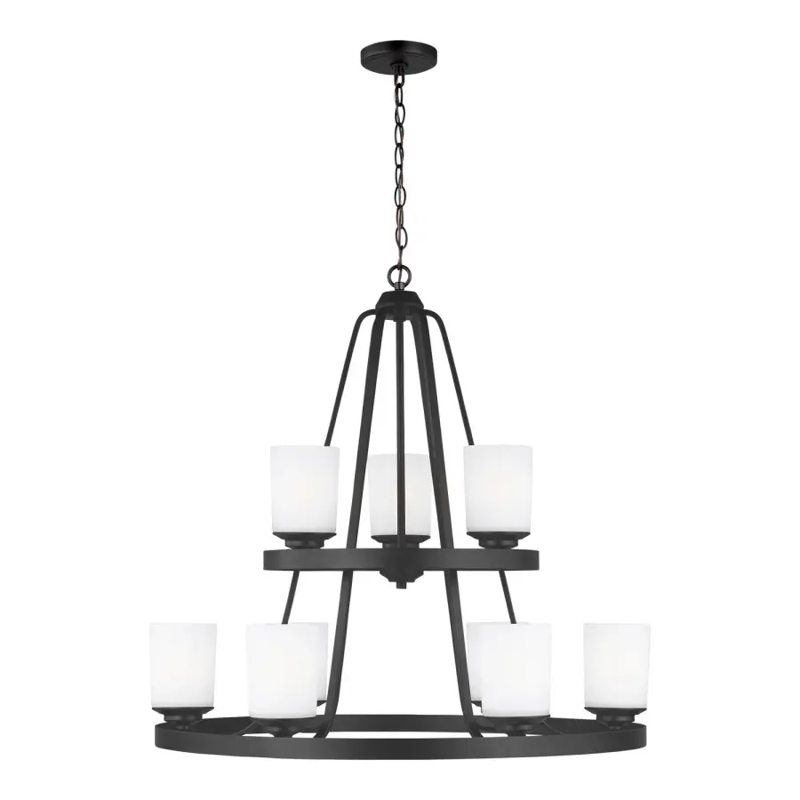 Kemal 9-Light Chandelier in Midnight Black