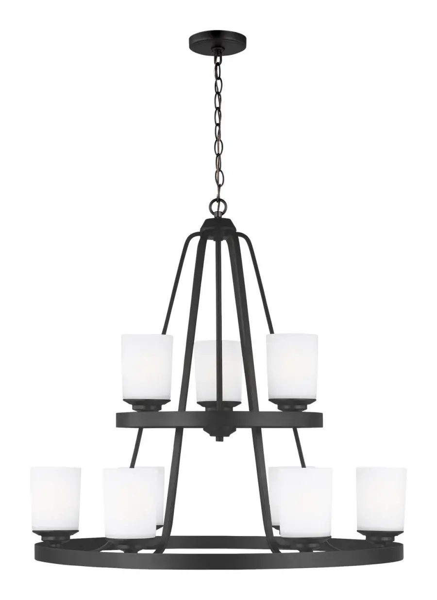 Kemal 9-Light Chandelier in Midnight Black