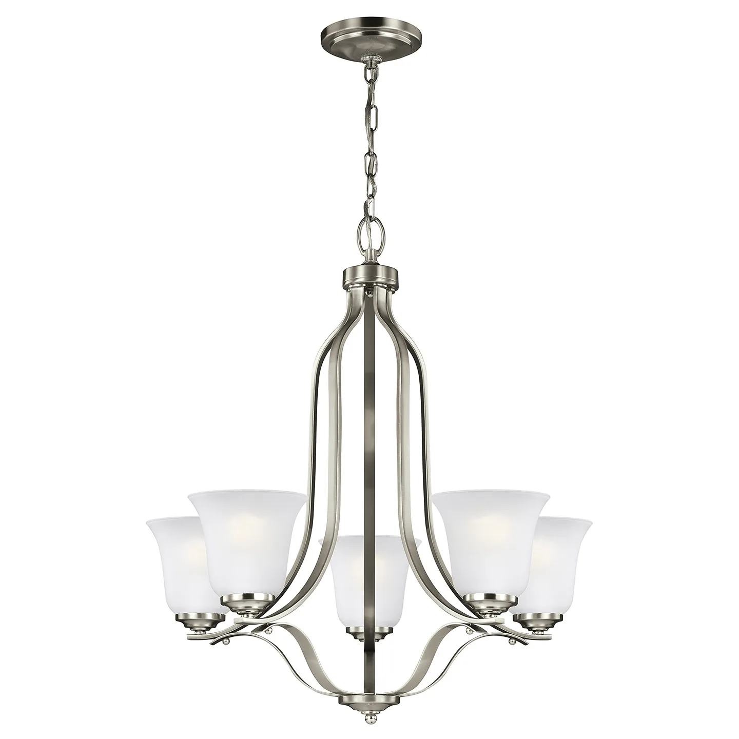 Emmons Five Light Chandelier in Brushed Nickel
