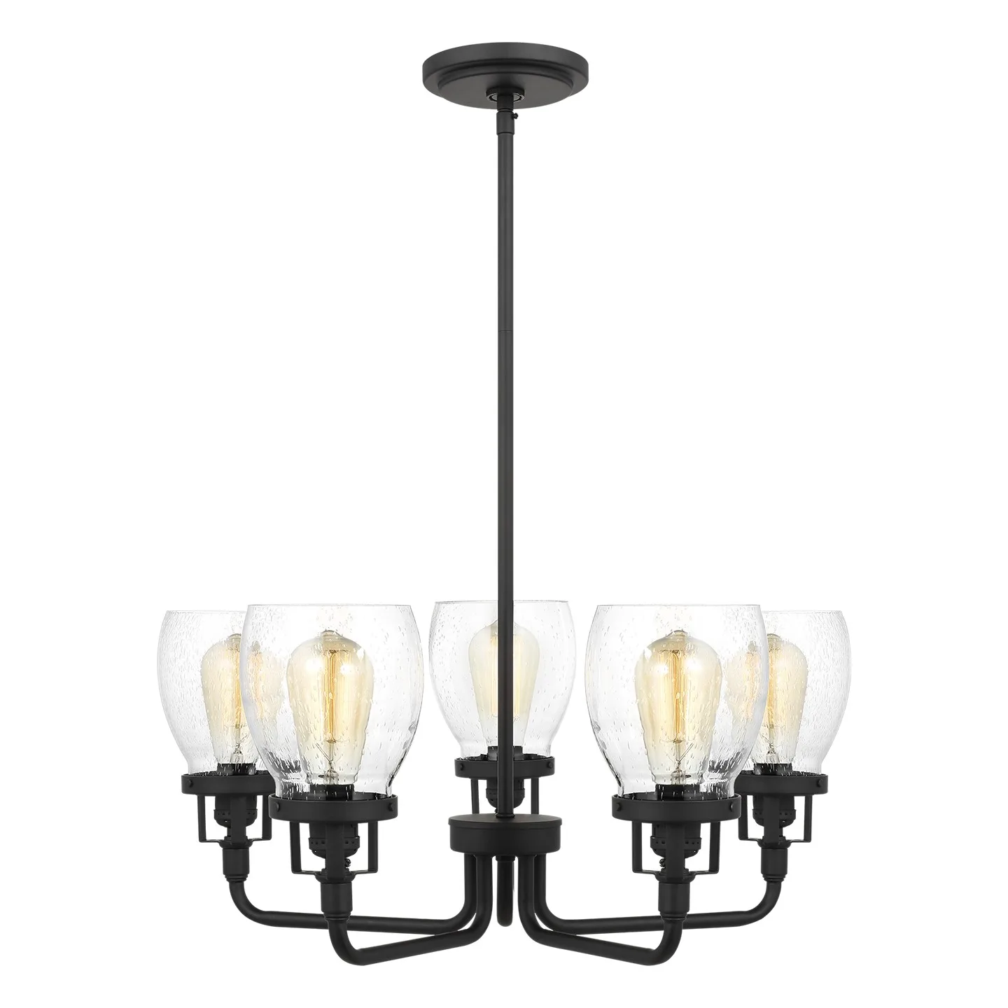 Belton Five Light Chandelier in Midnight Black