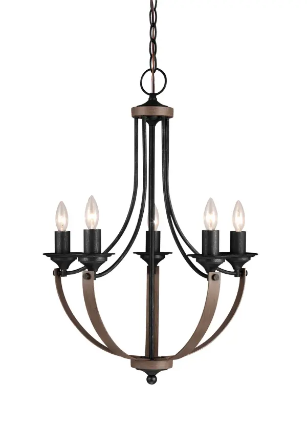 Five Light Chandelier 3.50W/Torpedo/Candelabra/LED/350.00lm/2700K/90CRI