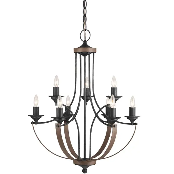 Nine Light Chandelier 60.00W/Torpedo/Candelabra