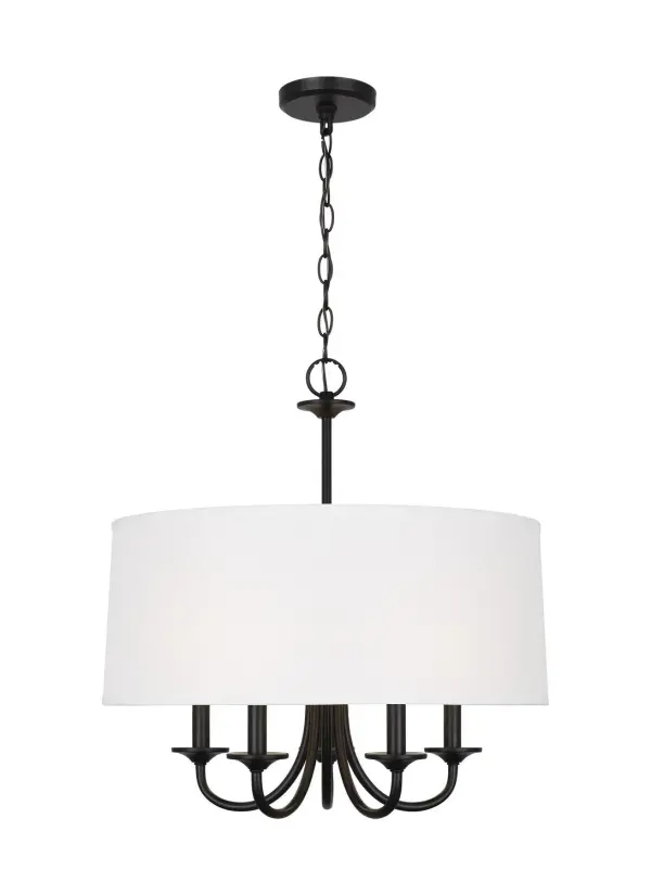 Five Light Chandelier 3.50W/Torpedo/Candelabra/350.00lm/2700K/90CRI