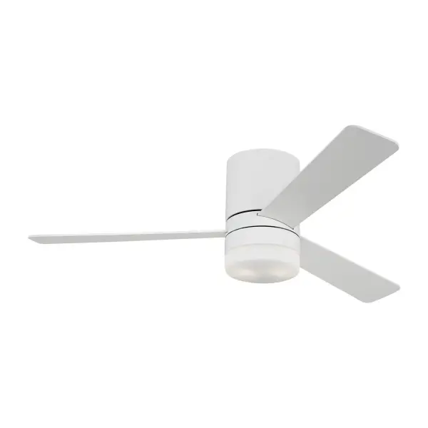 Collection: Era Rooms: Bedroom, Livingroom, Great Room Finish: Matte White Glass: Matt Opal Width: 52.00" Height: 13.00" Weight: 16.80 lb Canopy: D:8.125'' H:7'' Round Bulbs Included Number of Bulbs: 2 Maximum Wattage: 9.00 W Bulb Type: A19 Bulb Base: E26 Medium Light Source: LED Light Output: 800.00 lm Color Temperature: 3000 K CRI: 90 Rated Average Life: 50000 Voltage: 120.00 V Airflow: 4784 CFM Electricity Use: 37 W Airflow Efficiency: 76 CFM/W Blade Pitch: 13° Blade Finish: Matte White/Matte White Blade Quantity: 3 Light Kit: Included Control: Wall Mount Control, 4-speed, Dimmer and Manual Reverse Country of Origin: China Safety Listing: cUL Safety Rating: Damp LED Spec Sheet Instructions