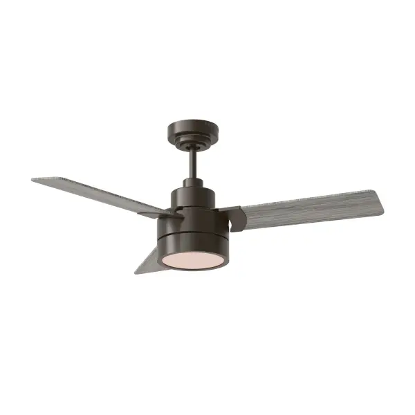 Collection: Jovie Designer: Monte Carlo Rooms: Bedroom, Family Room, Office Finish: Aged Pewter Glass: Frosted Width: 44.00" Height: 15.40" Weight: 14.40 lb Canopy: D:5.875'' H:2.5'' Round Bulbs Included Number of Bulbs: 1 Maximum Wattage: 20.00 W Bulb Type: Array Bulb Base: Integrated Light Source: LED Light Output: 850.00 lm Color Temperature: 3000 K CRI: 90 Rated Average Life: 50000 Voltage: 120.00 V Airflow: 3928 CFM Electricity Use: 30 W Airflow Efficiency: 80 CFM/W Blade Pitch: 12° Blade Finish: Light Grey Weathered Oak/Light Grey Weathered Oak Blade Quantity: 3 Light Kit: Included Control: Wall Mount Control, 4-speed, Dimmer and Manual Reverse Downrod: 6" Country of Origin: China Safety Listing: cETL Safety Rating: Damp Title 24 LED Spec Sheet Instructions