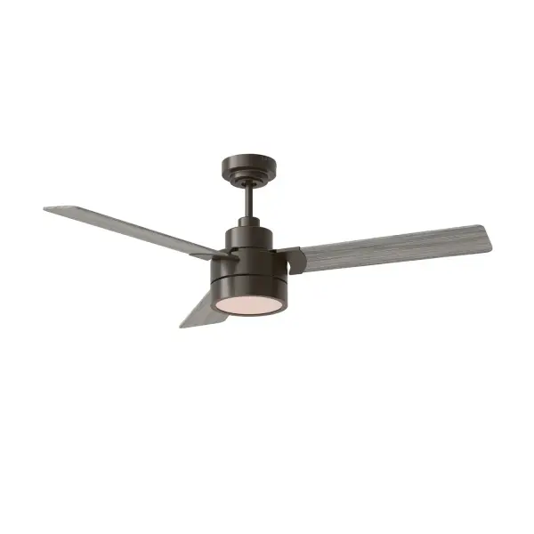 Collection: Jovie Designer: Monte Carlo Rooms: Bedroom, Family Room, Office Finish: Aged Pewter Glass: Frosted Width: 52.00" Height: 15.40" Weight: 15.80 lb Canopy: D:5.875'' H:2.5'' Round Bulbs Included Number of Bulbs: 1 Maximum Wattage: 20.00 W Bulb Type: Array Bulb Base: Integrated Light Source: LED Light Output: 850.00 lm Color Temperature: 3000 K CRI: 90 Rated Average Life: 50000 Voltage: 120.00 V Airflow: 5223 CFM Electricity Use: 36 W Airflow Efficiency: 86 CFM/W Blade Pitch: 12° Blade Finish: Light Grey Weathered Oak/Light Grey Weathered Oak Blade Quantity: 3 Light Kit: Included Control: Wall Mount Control, 4-speed, Dimmer and Manual Reverse Downrod: 6" Country of Origin: China Safety Listing: cETL Safety Rating: Damp Title 24 LED Spec Sheet Instructions