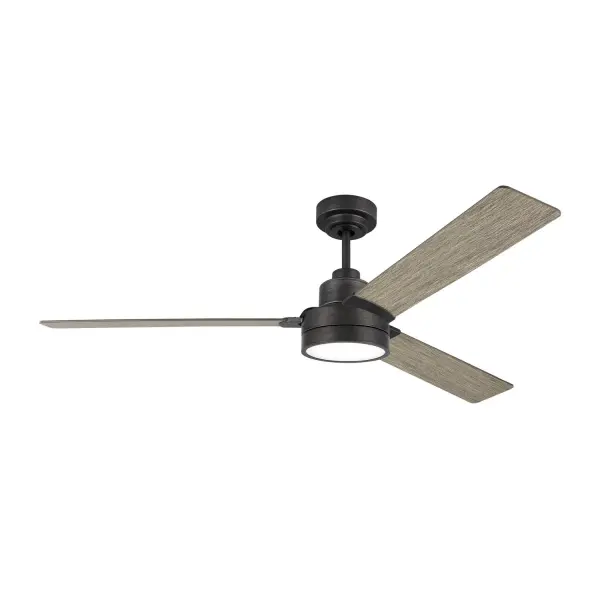 Collection: Jovie Designer: Monte Carlo Rooms: Bedroom, Family Room, Office Finish: Aged Pewter Width: 58.00" Height: 13.50" Weight: 14.40 lb Canopy: D:5.875'' H:2.5'' Round Airflow: 5551 CFM Electricity Use: 14 W Airflow Efficiency: 308 CFM/W Blade Pitch: 12° Blade Finish: Light Grey Weathered Oak/Light Grey Weathered Oak Blade Quantity: 3 Control: Handheld Remote, 6-speed, Reverse Downrod: 6" Country of Origin: China Safety Listing: cETL Safety Rating: Wet Energy Star Title 24 Spec Sheet Instructions