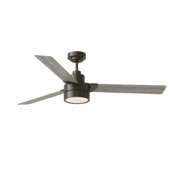 Collection: Jovie Designer: Monte Carlo Rooms: Bedroom, Family Room, Office Finish: Aged Pewter Glass: Frosted Width: 58.00" Height: 14.70" Weight: 16.20 lb Canopy: D:5.875'' H:2.5'' Round Bulbs Included Number of Bulbs: 1 Maximum Wattage: 20.00 W Bulb Type: Array Bulb Base: Integrated Light Source: LED Light Output: 960.00 lm Color Temperature: 3000 K CRI: 90 Rated Average Life: 50000 Voltage: 120.00 V Airflow: 5648 CFM Electricity Use: 14 W Airflow Efficiency: 282 CFM/W Blade Pitch: 12° Blade Finish: Light Grey Weathered Oak/Light Grey Weathered Oak Blade Quantity: 3 Light Kit: Included Control: Wall Mount Remote, 6-speed, Reverse and Dimmer Downrod: 6" Country of Origin: China Safety Listing: cETL Safety Rating: Wet Energy Star Title 24 LED Spec Sheet Instructions