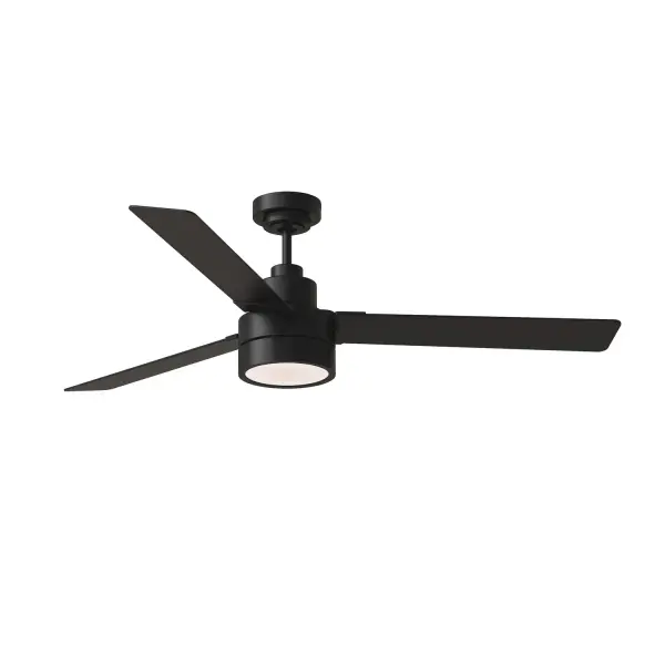 Collection: Jovie Designer: Monte Carlo Rooms: Bedroom, Family Room, Office Finish: Midnight Black Glass: Frosted Width: 58.00" Height: 14.70" Weight: 16.20 lb Canopy: D:5.875'' H:2.5'' Round Bulbs Included Number of Bulbs: 1 Maximum Wattage: 20.00 W Bulb Type: Array Bulb Base: Integrated Light Source: LED Light Output: 960.00 lm Color Temperature: 3000 K CRI: 90 Rated Average Life: 50000 Voltage: 120.00 V Airflow: 5648 CFM Electricity Use: 14 W Airflow Efficiency: 282 CFM/W Blade Pitch: 12° Blade Finish: Midnight Black/American Walnut reversible blades/Midnight Black/American Walnut reversible blades Blade Quantity: 3 Light Kit: Included Control: Wall Mount Remote, 6-speed, Reverse and Dimmer Downrod: 6" Country of Origin: China Safety Listing: cETL Safety Rating: Wet Energy Star Title 24 LED Spec Sheet Instructions