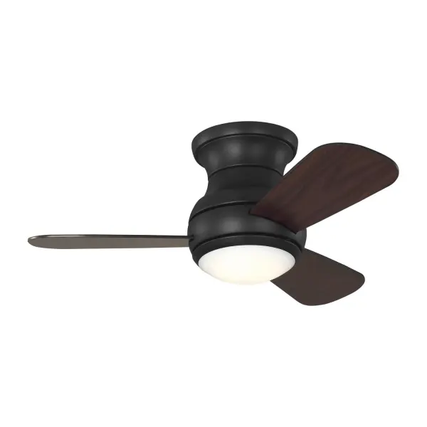 Collection: Orbis 32 Hugger LED Rooms: Bedroom, Living Room, Great Room, Bathroom, Office, Library, Covered Patios/Porches, Garage Finish: Midnight Black Glass: Frosted Width: 32.00" Height: 13.00" Weight: 13.60 lb Wire: 18" Canopy: D:7'' H:3'' Round Bulbs Included Number of Bulbs: 1 Maximum Wattage: 20.00 W Bulb Type: Array Bulb Base: Integrated Light Source: LED Light Output: 870.00 lm Color Temperature: 3000 K CRI: 90 Rated Average Life: 50000 Voltage: 120.00 V Airflow: 2353 CFM Airflow Efficiency: 50 CFM/W Blade Pitch: 12° Blade Finish: Midnight Black/Midnight Black Blade Quantity: 3 Light Kit: Included Control: Handheld Remote, 4-speed, Reverse and Dimmer Material: Steel Country of Origin: China Safety Listing: cUL Safety Rating: Damp LED Spec Sheet Instructions
