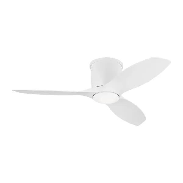 Collection: Titus Rooms: Bedroom, Livingroom, Great Room Finish: Matte White Glass: Frosted Width: 44.00" Height: 9.80" Weight: 13.80 lb Canopy: D:8.25'' H:7'' Round Bulbs Included Number of Bulbs: 1 Maximum Wattage: 16.00 W Bulb Type: Array Bulb Base: Integrated Light Source: LED Light Output: 740.00 lm Color Temperature: 3000 K CRI: 90 Rated Average Life: 50000 Voltage: 120.00 V Airflow: 4081 CFM Electricity Use: 29 W Airflow Efficiency: 93 CFM/W Blade Pitch: 13° Blade Finish: Matte White/Matte White Blade Quantity: 3 Light Kit: Included Control: Handheld Remote, 4-speed, Dimmer and Manual Reverse Country of Origin: China Safety Listing: cUL Safety Rating: Damp LED Spec Sheet Instructions