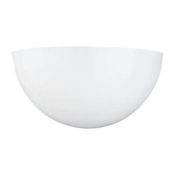 Collection: Neva Designer: Sea Gull Rooms: Bathroom, Bedroom, Entry Room/Hallway Finish: White Glass: Smooth White Width: 11.50" Height: 5.75" Weight: 2.20 lb Extension from Wall: 4.00" Wire: 6.5" Black/White Canopy: W:10'' H:5'' OB UP:2.5'' OB DOWN:3.25'' Irregular Bulbs Included Number of Bulbs: 1 Maximum Wattage: 9.00 W Bulb Type: A19 Bulb Base: Medium Light Source: LED Light Output: 800.00 lm Color Temperature: 3000 K CRI: 90 Beam Spread: 230.00° Rated Average Life: 15000 Voltage: 120.00 V Material: Glass Country of Origin: China Safety Listing: UL Safety Rating: Damp Connection: Hardwired Energy Star ADA Title 24 LED Manufacturer Warranty: 1 Year Warranty for standard fixtures Spec Sheet Instructions Parts Diagram