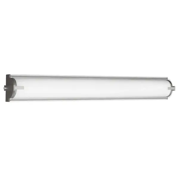 Collection: Braunfels Designer: Sea Gull Rooms: Bathroom, Bedroom, Entry Room/Hallway Finish: Satin Aluminum Glass: Clear Width: 38.00" Height: 5.00" Weight: 5.40 lb Extension from Wall: 3.75" Wire: 6.5" Black/White Canopy: DP:1.5'' W:37'' H:5'' OB UP:2.5'' OB DOWN:2.5'' Rectangular Bulbs Included Number of Bulbs: 3 Maximum Wattage: 33.00 W Bulb Type: Array Bulb Base: Integrated Light Source: LED Light Output: 900.00 lm Color Temperature: 3000 K CRI: 90 Rated Average Life: 50000 Voltage: 120.00 V Material: Aluminum Country of Origin: China Safety Listing: cETL Safety Rating: Damp Connection: Hardwired ADA Title 24 LED Spec Sheet Instructions Parts Diagram