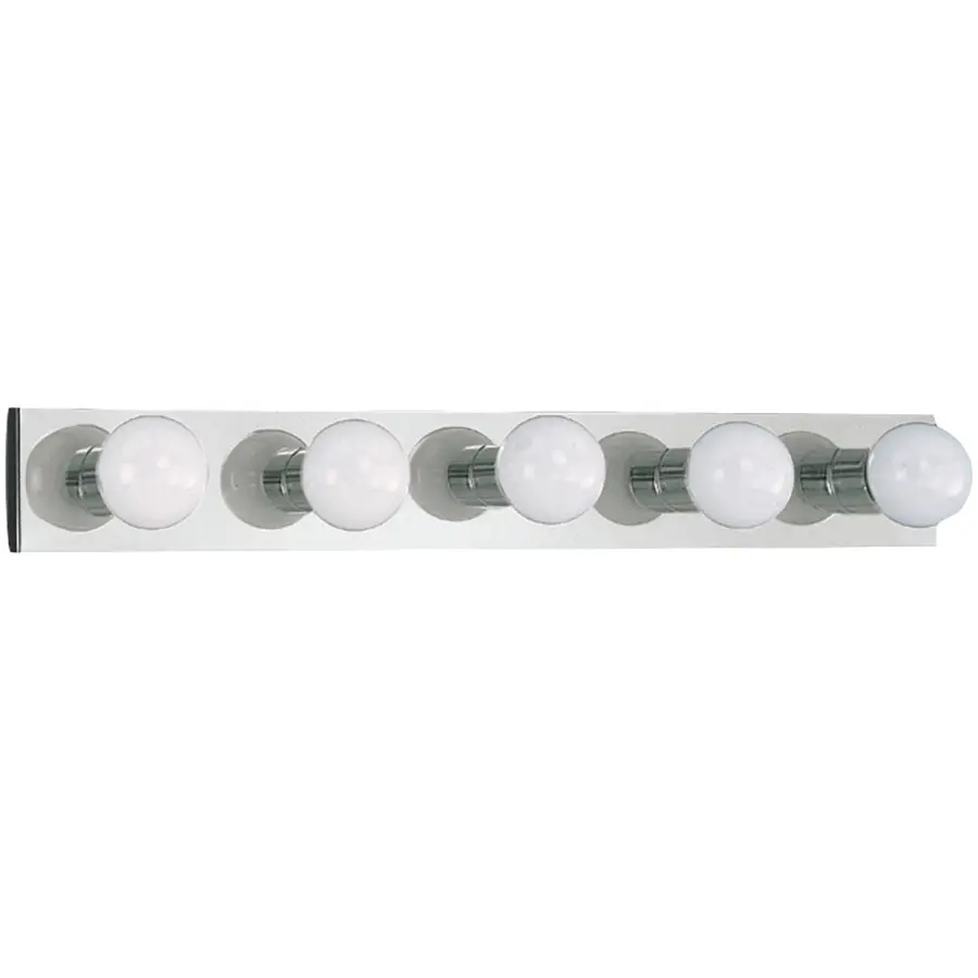 Center Stage Five Light Bath Vanity in Chrome