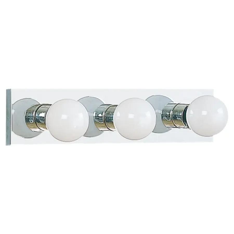 Center Stage Three Light Bath Vanity in Chrome