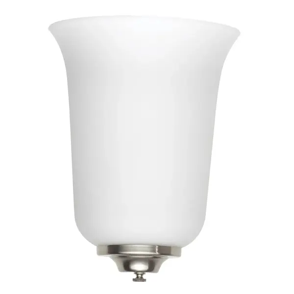 Collection: Nearu Designer: Sea Gull Rooms: Bathroom, Bedroom, Entry Room/Hallway Finish: Brushed Nickel Glass: Opal Cased Etched Width: 8.00" Height: 10.50" Weight: 2.40 lb Extension from Wall: 4.00" Wire: 6.5" Black/White Canopy: DP:0.0625'' W:4.25'' H:8 5/16'' OB UP: 5.75'' OB DOWN:5'' Number of Bulbs: 1 Maximum Wattage: 100.00 W Bulb Type: A19 Bulb Base: Medium Voltage: 120.00 V Material: Steel Country of Origin: Vietnam Safety Listing: UL Safety Rating: Damp Connection: Hardwired ADA Title 24 Manufacturer Warranty: 1 Year Warranty for standard fixtures Spec Sheet Instructions Parts Diagram