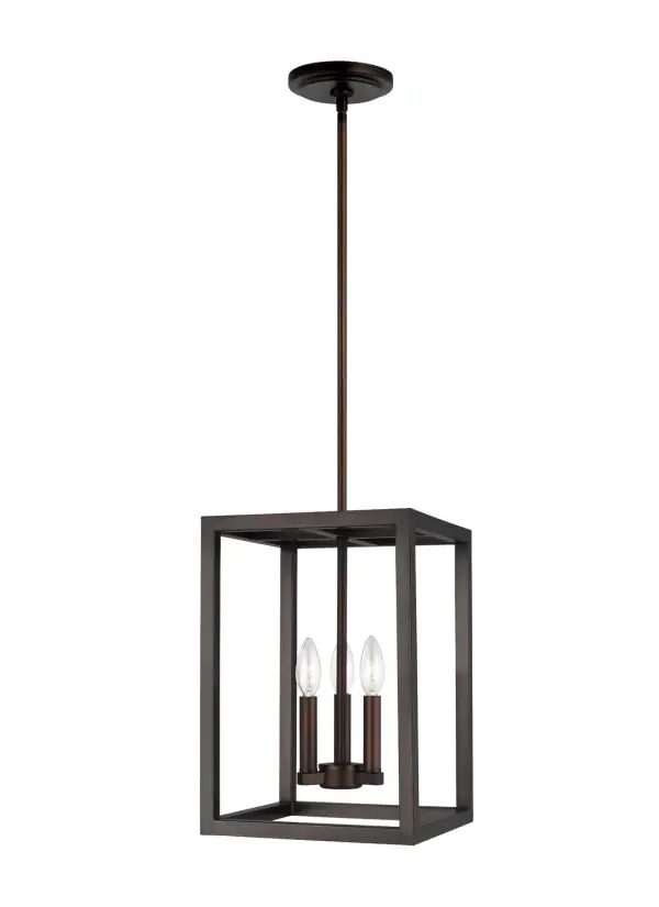 Collection: Moffet Street Designer: Sea Gull Rooms: Dining Room, Entry Room/Hallway, Kitchen Finish: Bronze Width: 10.50" Height: 15.00" Length: 10.50" Weight: 8.20 lb Wire: 120" Brown Rod: (3) 12",(1) 6" Canopy: D:5'' H:0.75'' Round Bulbs Included Number of Bulbs: 3 Maximum Wattage: 3.50 W Bulb Type: Torpedo Bulb Base: Candelabra Light Output: 350.00 lm Color Temperature: 2700 K CRI: 90 Rated Average Life: 25000 Voltage: 120.00 V Material: Steel Country of Origin: China Safety Listing: cETL Safety Rating: Damp Energy Star Title 24 LED Spec Sheet Instructions Parts Diagram