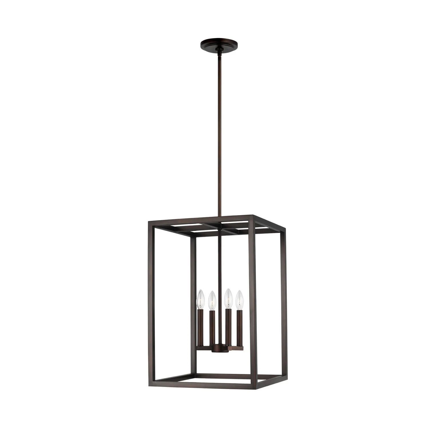 Moffet Street Four Light Hall / Foyer Pendant in Bronze