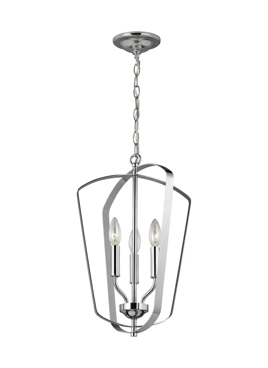 Romee Three Light Hall/Foyer Pendant in Chrome