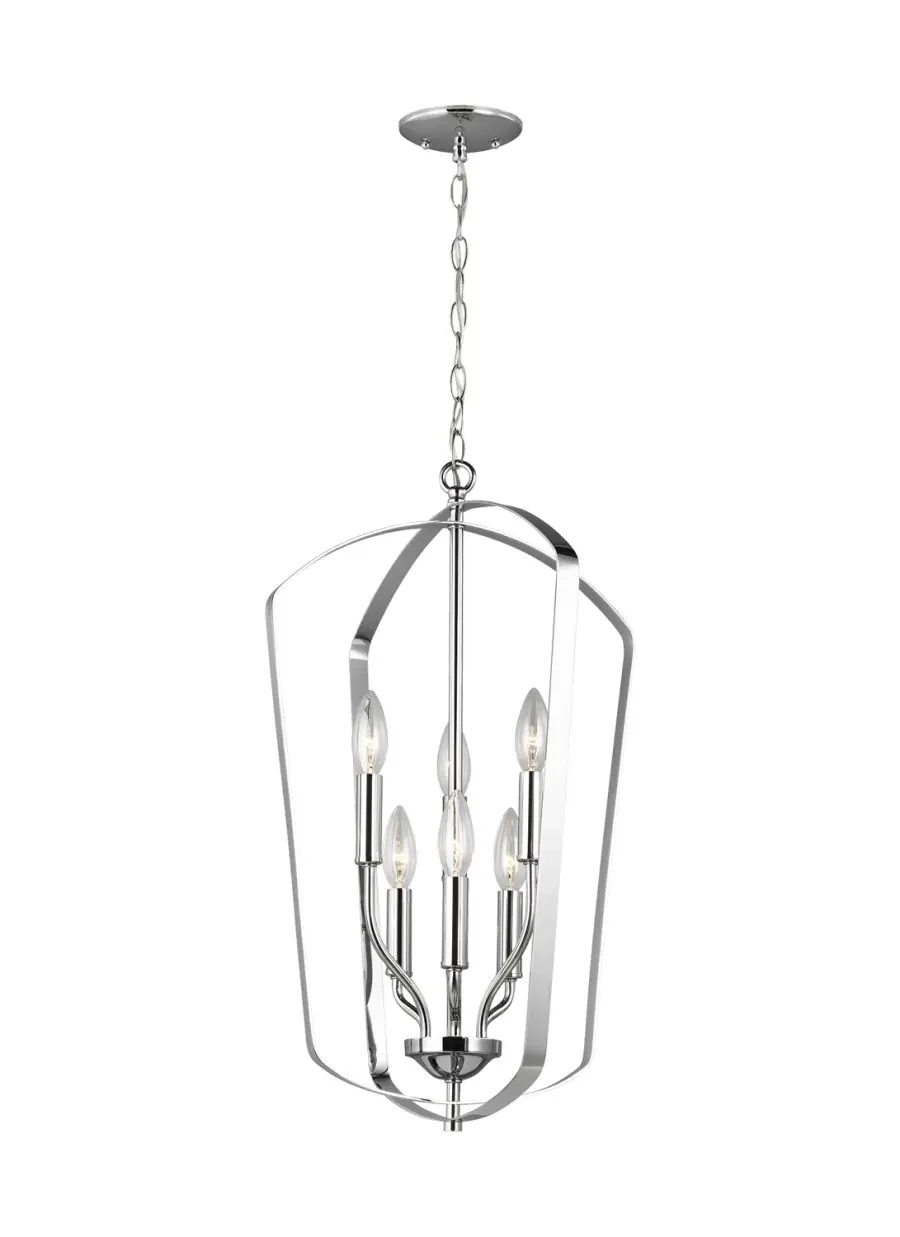 Romee 6-Light Hall/Foyer Pendant in Chrome