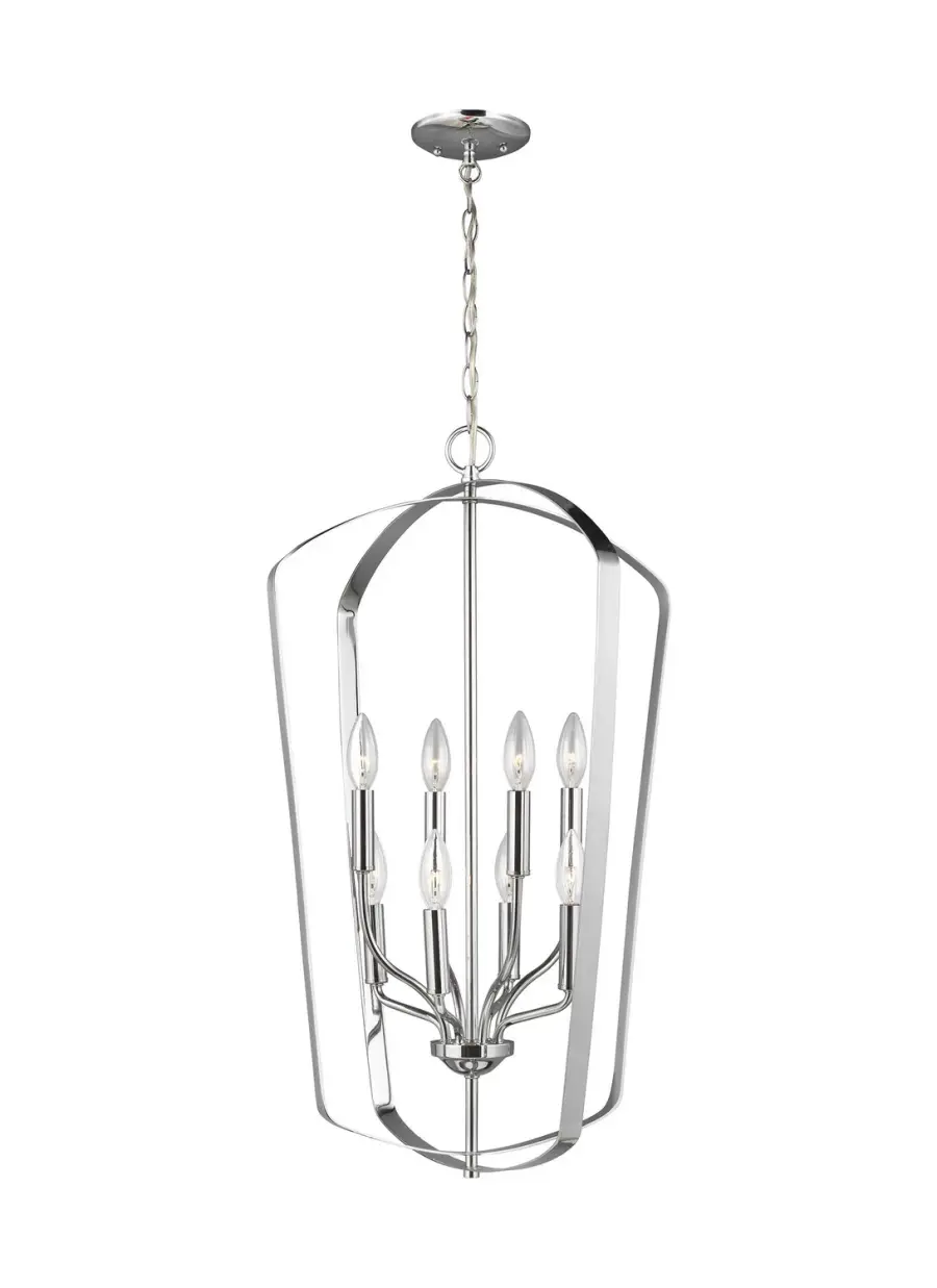 Romee 8-Light Hall Foyer Chandelier in Chrome