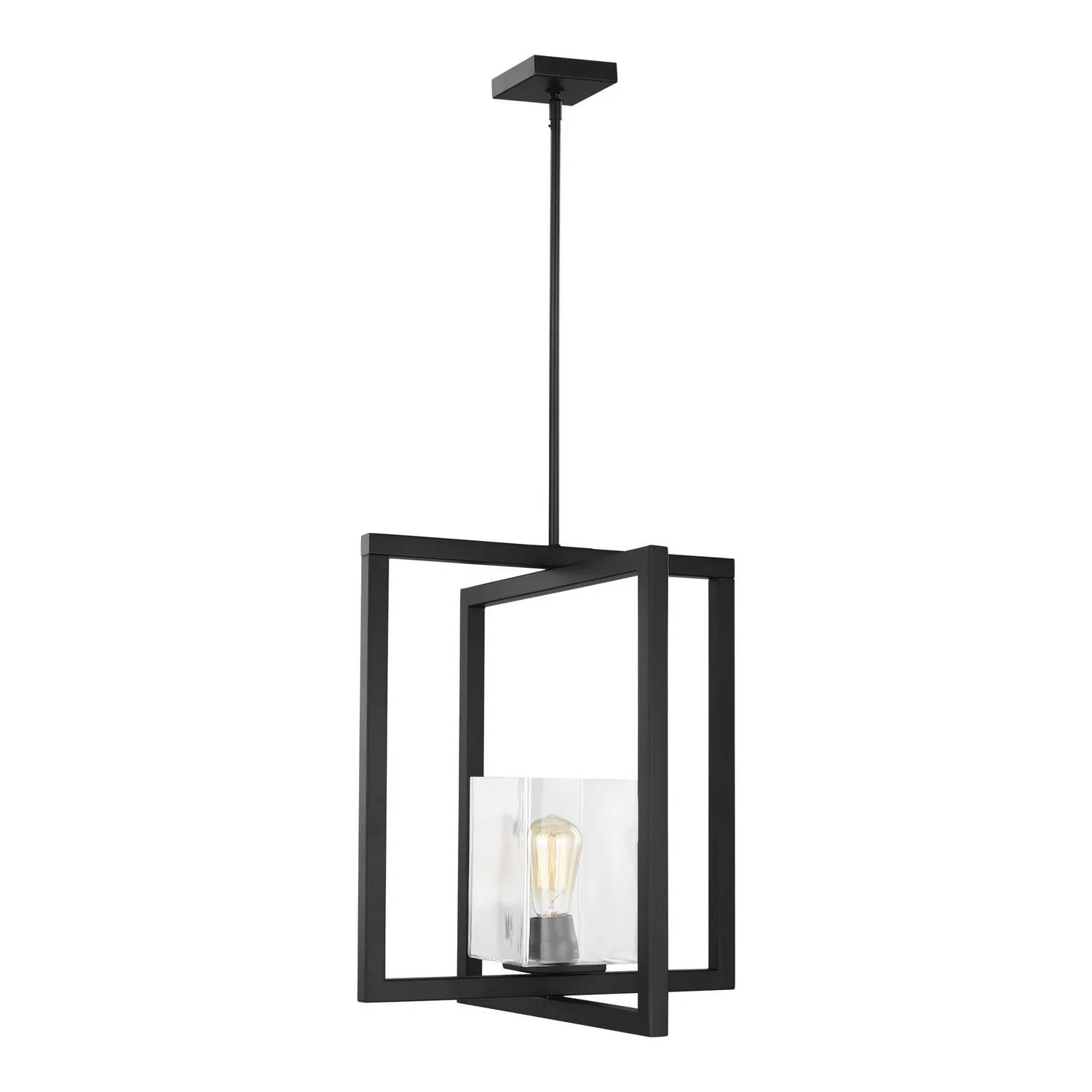 Mitte One Light Pendant in Midnight Black