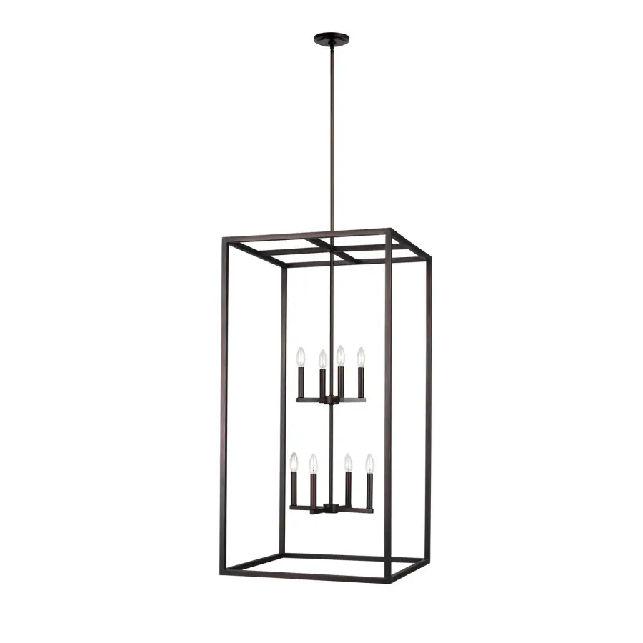 Moffet Street 8-Light Hall Foyer Pendant in Bronze